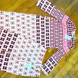 ZARA Pink, Black, and White Aztec top and bottom.